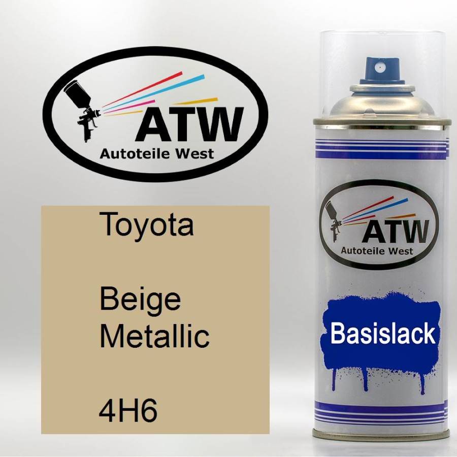 Toyota, Beige Metallic, 4H6: 400ml Sprühdose, von ATW Autoteile West.